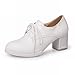 Latasa Women's Fashion Suede Mid-heel Lace-up Chunky Western Oxford Shoes