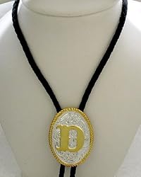 Silver/Gold Plated Monogram Letter "D" BoloTie
