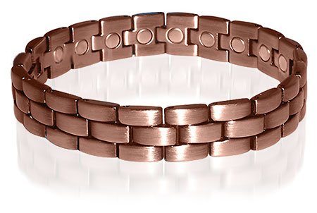 Copper Clad Magnetic Golf Link Bracelet 8.5 ” Long with Fold over Clasps