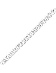 Sterling Silver 5.5mm Pave Curb Chain - 20 Inch