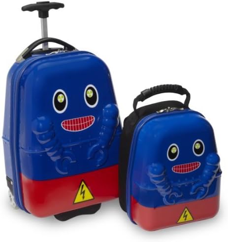 Travel Buddies Rusty Robot Luggage, Blue, Red, Yellow by Travel Buddies