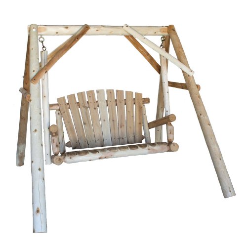 Lakeland Mills CFU1118 4 Foot Cedar Log Yard Swing, Natural, Holds 2 Adults