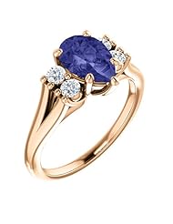 10K Rose Gold 9.00x6.00mm Pear Cut Tanzanite and Diamond Ring -- LIFETIME WARRANTY