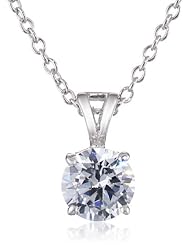 Charles Winston, Cubic Zirconia 6.5mm Chain Dew Pendant Necklace, 18" (1.00cttw)