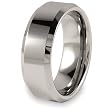 Beveled Edge Polished Tungsten Carbide Ring (8.0mm) - Sizes 5 - 13.5