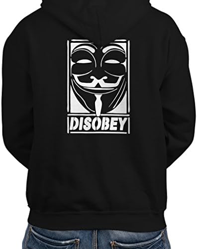 Wellcoda | Anonymous Anarchy Mens NEW Black Hoodie Back L