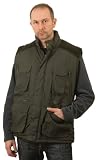 Mens Medium Olive Padded Bodywarmer 14 Pocket Heavy Duty Jacket