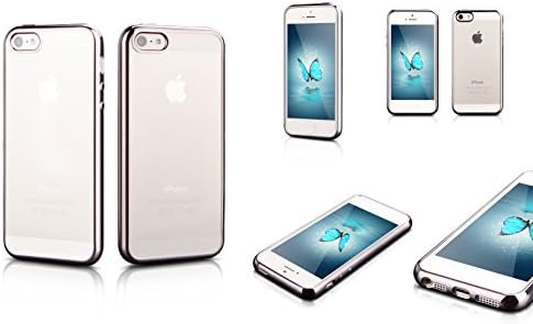 Apple iPhone SE Case, Newest 2016 Release, Premium Protection, Shock Absorbing Case Bumper, Clear Back Cover (Silver)