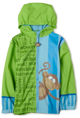Stephen Joseph Boys Monkey Rain Coat, Jungle Green