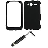 GTMax Black Hard Rubberized Snap On Case & FREE Black Stylus with Flat Tip  ....