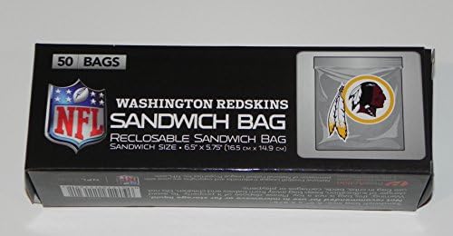 Washington Redskins Sandwich Press to Close Bag (Pack of 50)