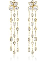 MELINDA MARIA Cluster Duster Gold with White Earrings
