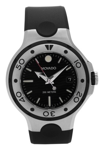 Movado Midsize Series 800 Black Thermoresin Strap Black Dial Watch #2600004