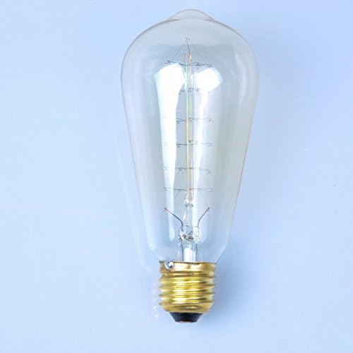 Art Bulb (6 Pack) ST64T Squirrel Cage Antique Christmas Tree Incandescent Edison Bulb with E26 Medium Base, 40W, 110-120VAC, Soft White, for Hanging Pendant Light Fixtures