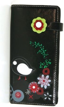 Vinyl Colorful Bird Floral Clutch Wallet