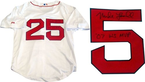 Mike Lowell ''07 WS MVP'' Autographed/Hand Signed Boston Red Sox White Jersey