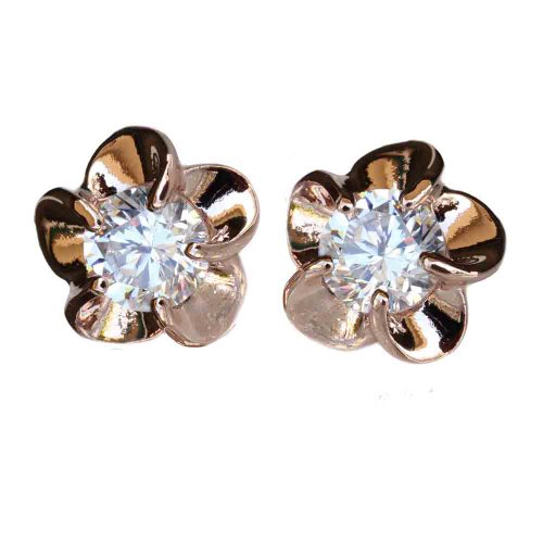 Fashion Plaza Use Cubic Zirconia Crystal Flower Stud Earring E47