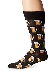 Apparel: Hot Sox Mens Beer Crew Sock, Black, Shoe: 10-13 - Hot Sox Mens Socks