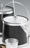 Kraftware Ice Bucket with Acrylic Cover - Black/ Chrome (3-qt.)
