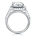 BERRICLE Sterling Silver 4.38 ct.tw Cushion Cubic Zirconia CZ Halo Engagement Wedding Bridal Ring
