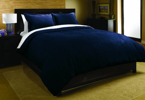 Aeolus Down Microsuede Fine Stripe Full/Queen Duvet Mini Set, Ensign Blue