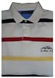 Men's Nautica Short Sleeve Polo Shirt White with Multi-colored Stripes