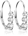 Jewelry : 14k White Gold Lever Back Diamond 3-Stone Earrings (1/3 cttw, H-I Color, SI1-SI2 Clarity)