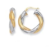 14K Two-Tone Gold Hoop Earrings - 1.0