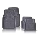 Car Floor Mats Ultra Premium Heavy Duty 100% Rubber Gray 4 Piece Set