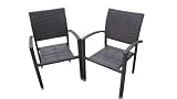 Outdoor Patio Wicker Set of 4 Stackable Dining Chairs in Milk Chocolate Expresso - All Weather & Free Shipping!
