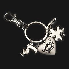 Guinness Heart Diamond key Ring with Bag Clip
