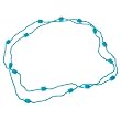 Turquoise Blue Beaded Long Collar Necklace