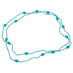 Turquoise Blue Beaded Long Collar Necklace