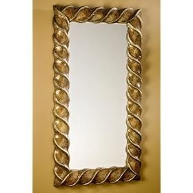 Cortes Barley Twist Mosaic Large Scale Floor Wall Mirror by Kathy Kuo Designs