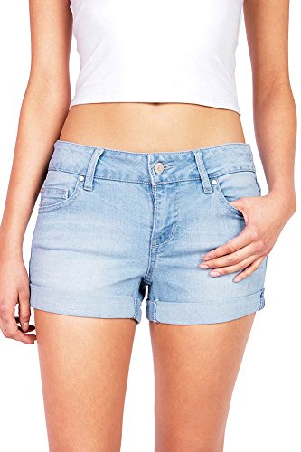 Celebrity Pink Women's Juniors Low Rise Shorts with Rolled Up Hem