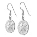 Sterling Silver Plain Dangling Sand Dollar Earrings