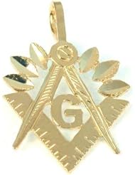 14K Gold Charm Freemason Masonic Pendant Jewelry Part