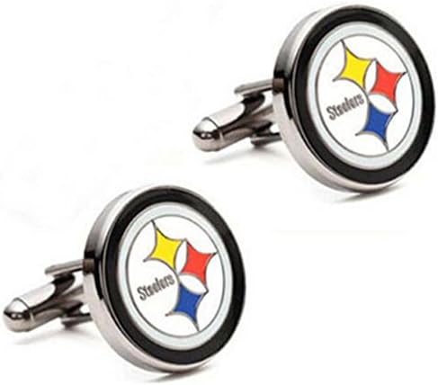 Globalmate Gentleman Series Pittsburgh Steelers Cufflinks Cuff Nail Enamel