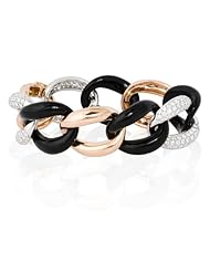 Diamond 18k Two Tone Gold and Black Onyx Link Bracelet