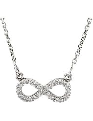 14K White Gold Diamond Infinity Necklace - 0.12 Ct. -- LIFETIME WARRANTY