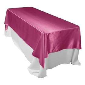 60 x 102 Inch Satin Tablecloth Fuchsia60 x 102 Inch Satin Tablecloth