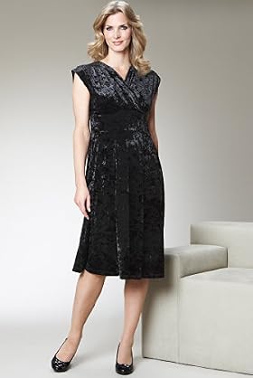 £35 Portfolio Crossover V-Neck Crushed Velour Dress