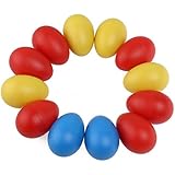 Tinksky 12pcs Plastic Percussion Musical Egg Maracas Egg Shakers Child Kids Toys (Random Color)
