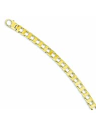Genuine 14K Yellow Gold 6.4Mm Polished Fancy Link Bracelet 8 Inches 100% Satisfaction Guaranteed.