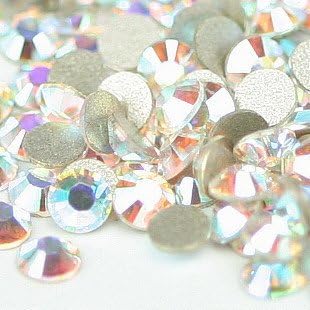 144 CRYSTAL AB Glass 14 facets Round Rhinestone Flatback, ss6 (2mm)