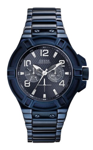 GUESS Men's U0041G2 Rigor Standout Iconic Blue Sporty Multi-Function Watch