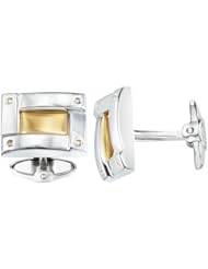 Dolan Bullock Sterling Silver and 14k Yellow Gold Over Under Design Cuff Links