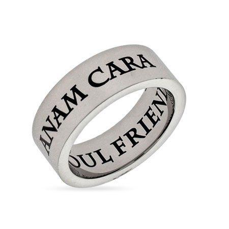 Eve's Addiction Anam Cara Soul Friend Stainless Steel Poesy Ring