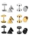 Jstyle Jewelry Stainless Steel Men Stud Earrings for Women Cool Ear Piercing Plugs Triangle Tunnel 18G