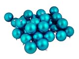 60ct Matte Turquoise Blue Shatterproof Christmas Ball Ornaments